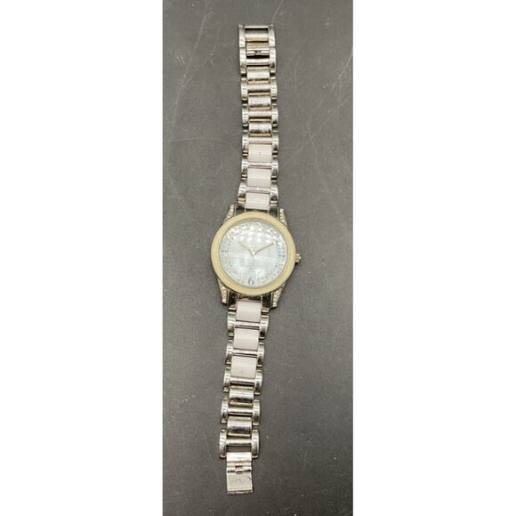 Vtg Hard Rock Cafe Stainless Steel Watch White Accents Crystal Details 1990s - Picture 2 of 3